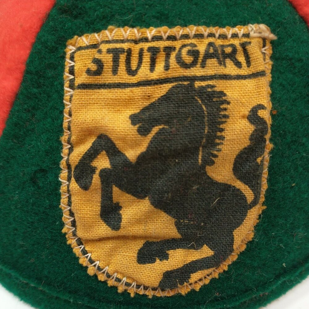 German Felt Yamaka Skullcap Beanie Hat Stuttgart Souvenir Cap Vtg 50's - Picture 2 of 6
